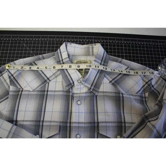 American Rag CIE /Polo long sleeved/ (Size M)/White with Blue and Black Stripes - Picture 11 of 13